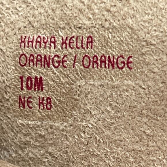 Earth Khaya Kella Sandals Womens Size 10 M Orange Leather Cork Wedge Slingback - Picture 9 of 10